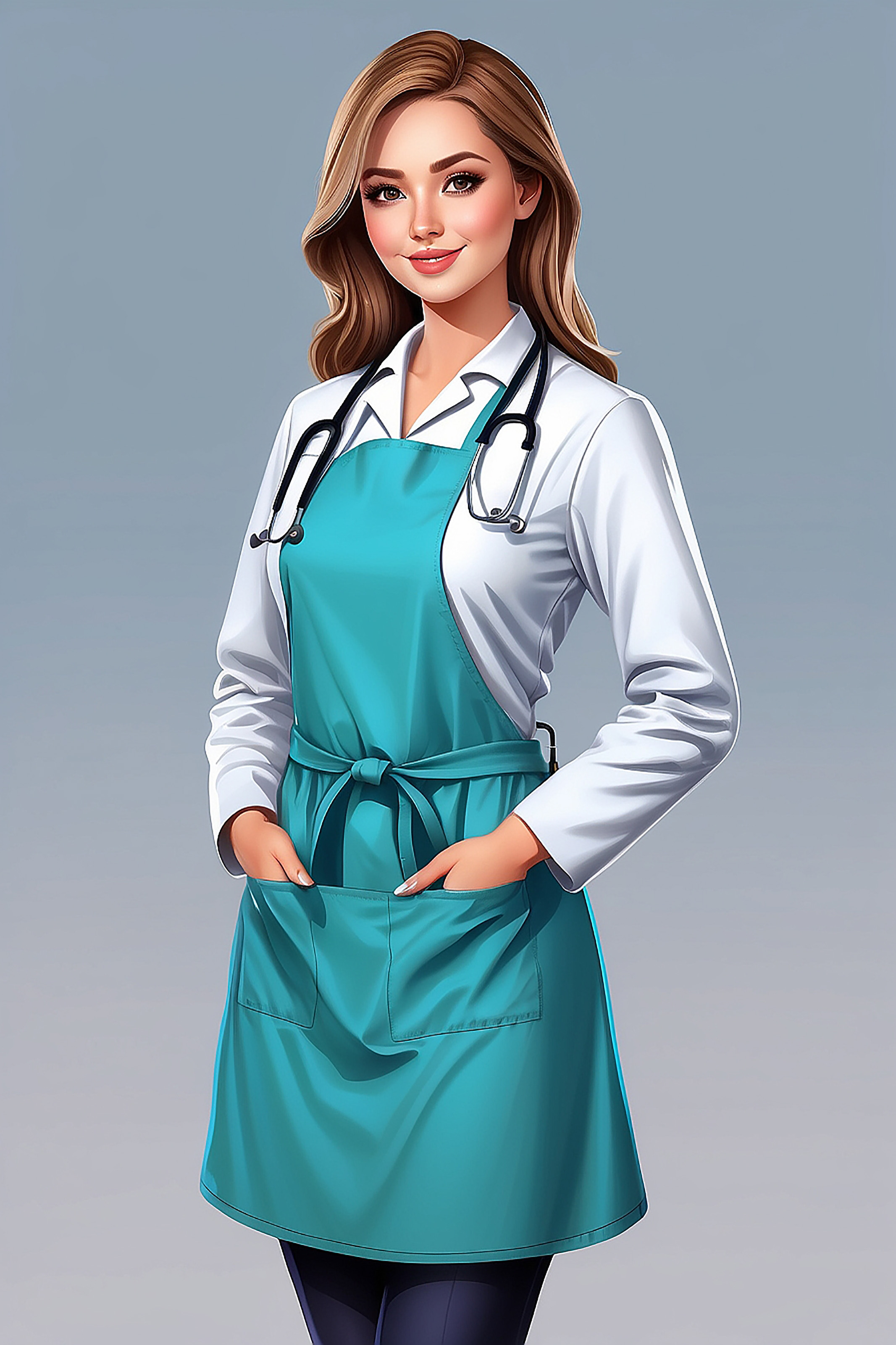 Beyaz V Yaka Doktor Önlüğü - GOV-HAS-001